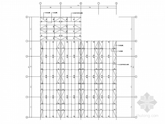 [福建]4S店带夹层轻钢结构施工图（含建施、计算书）-屋面檩条平面布置图 