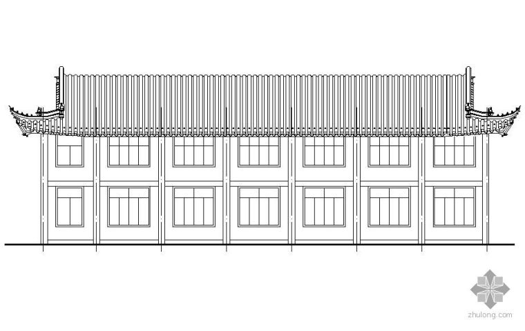 古建檐口大样资料下载-二层古建阁楼设计图