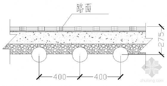 过路水泥沟施工图资料下载-过路管埋设剖面图