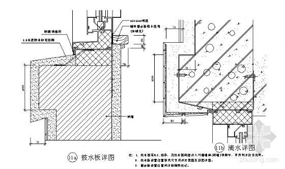 建筑披水板资料下载-窗户披水板及滴水详图