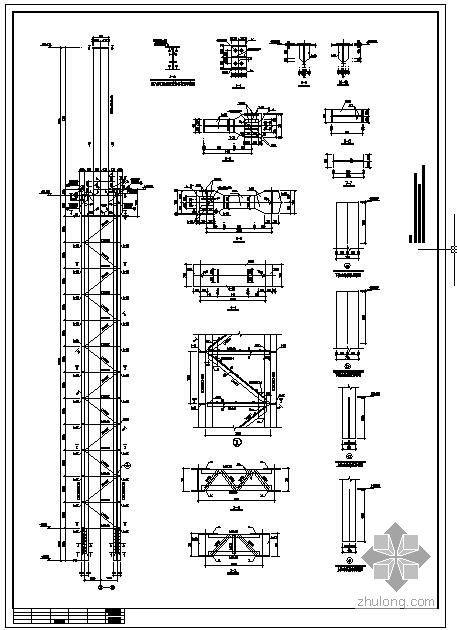 格构柱与混凝土节点cad资料下载-某厂房格构柱节点构造详图