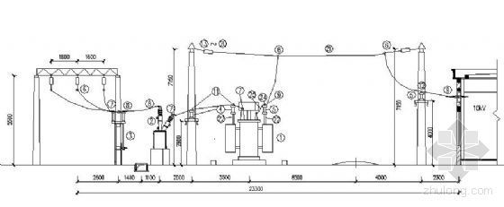 主变端子箱电气图资料下载-主变间隔断面图