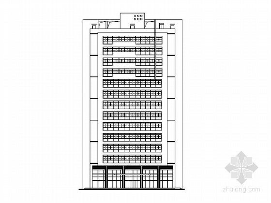 高层办公楼屋顶构造资料下载-[温州]杨府山某十四层办公楼建筑施工图