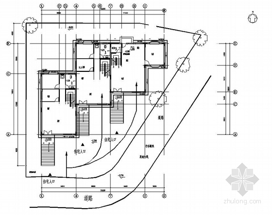 三层自建房别墅平面图资料下载-上海某三层别墅给排水平面图