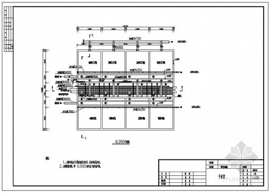 曝气生物滤池图资料下载-曝气生物滤池原水收集池原水泵房图纸