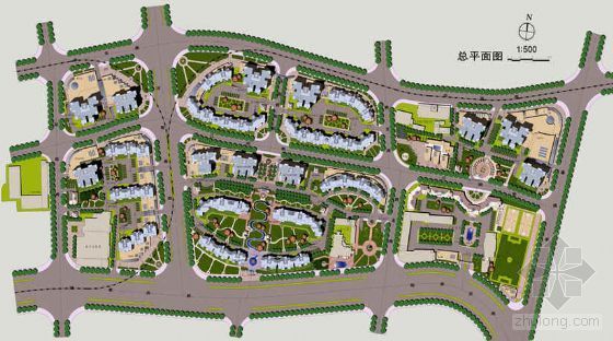 居住小区景观设计案例分析资料下载-上海某居住小区景观设计方案