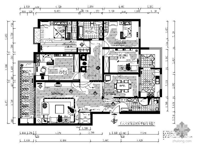 后现代风格四居装修图片资料下载-中式风格四居装修图（含实景）