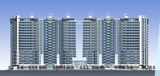 [深圳]某31层商住楼建筑设计方案文本-立面图