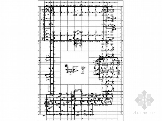 [浙江]五层框架结构坡屋面小学结构施工图（含计算书）-A#楼地梁配筋平面图 
