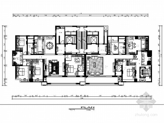 中式风格四居室资料下载-精品高档中式风格四居室样板间室内设计施工图