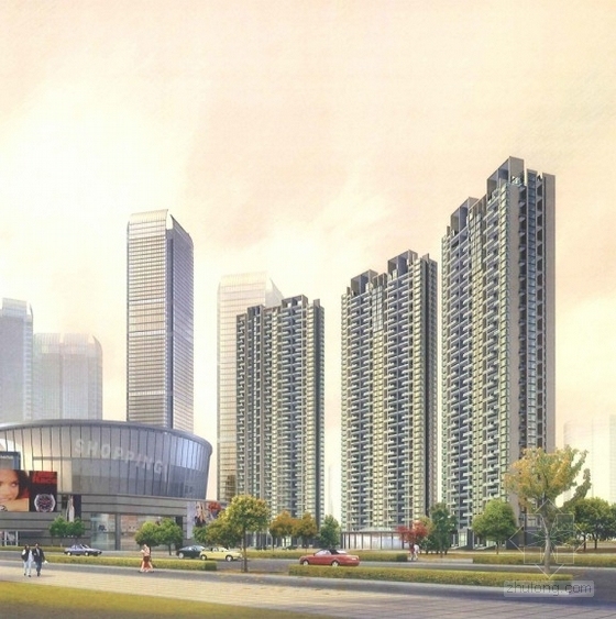 [浙江]商业住宅区规划及单体设计方案文本-效果图