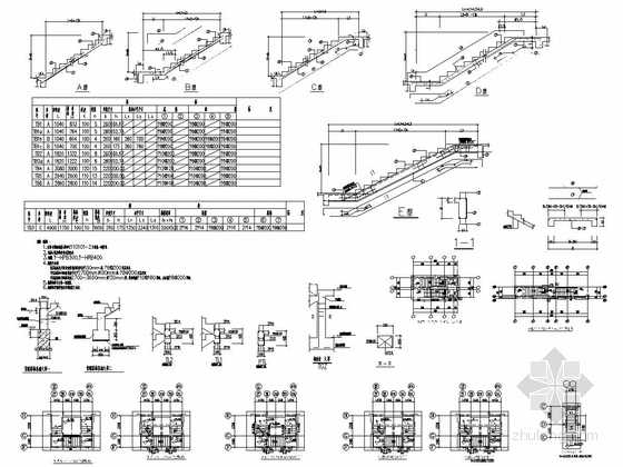 [重庆]地上七层部分框支剪力墙结构住宅楼结构施工图-C4#楼楼梯大样图