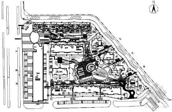 小区总平面图建筑施工图资料下载-某小区给排水总平面图