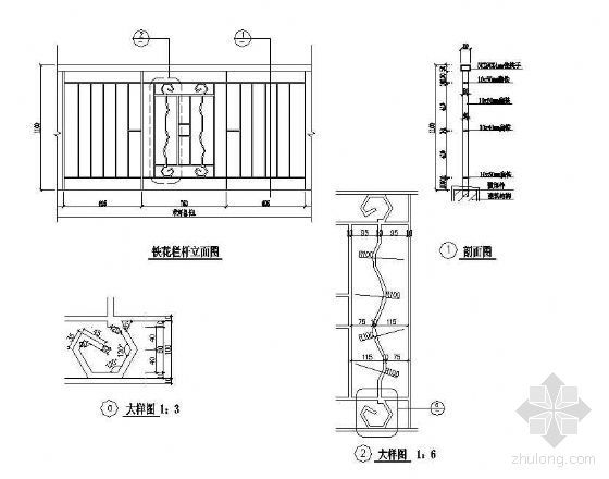 铁艺栏杆立面CAD资料下载-铁艺栏杆立面图16