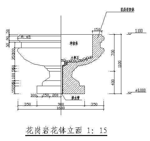 木建筑花板图片施工图纸资料下载-某花钵施工图