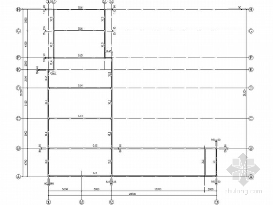 单层办公建筑施工图纸资料下载-单层门式刚架结构办公楼结构施工图