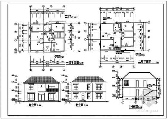 某两层砖混别墅结构设计图- 