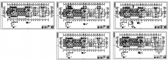 高层住宅平面图CAD图纸资料下载-湘江某高层住宅结构平面图