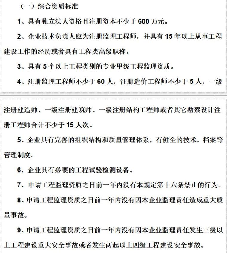 工程监理企业资质管理规定（共23页）-综合资质标准