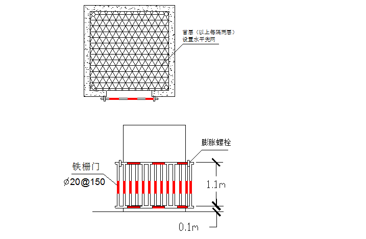 佛山市知名地产公馆项目三期（1、2标段）工程施工组织设计（技术标）-电梯井口防护