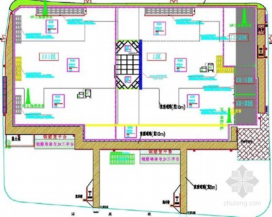 [上海]大型深基坑地下连续墙围护专项施工方案（钢筋笼吊装详细）-四阶段平面布置 