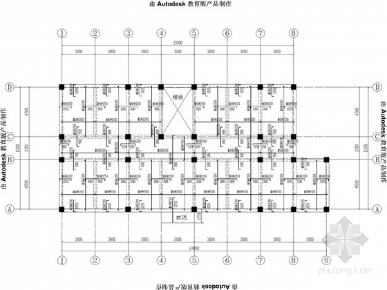 三层办公楼结构施工图纸资料下载-三层框架办公楼结构施工图