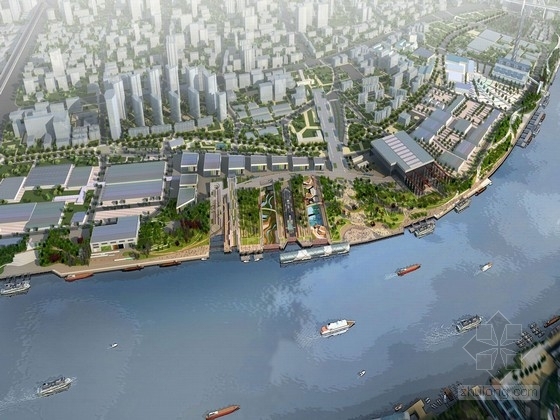 公园设计广场设计资料下载-[上海]现代化都市广场公园及滨江绿地景观规划设计方案