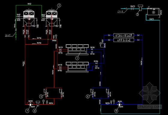 中央空调系统初步设计计算及设备选型教程-水冷螺杆机组水系统流程图 