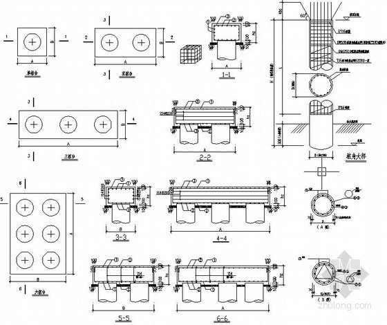 桩基础及承台图纸资料下载-某冲孔灌注桩设计说明及承台桩基节点构造详图