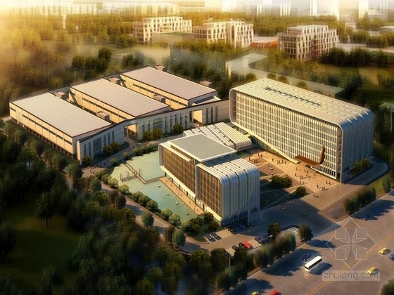 山东现代风格规划建筑单体资料下载-[山东]现代风格流线型办公区规划及单体设计方案文本（含PPT，内容丰富，资料齐全）