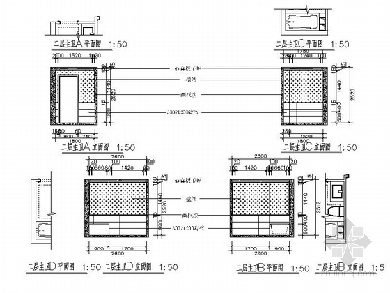 [内蒙]超美新中式LOFT公寓样板间施工图（超强力荐！）-超美新中式LOFT公寓样板间施工图（超强力荐！）立面图