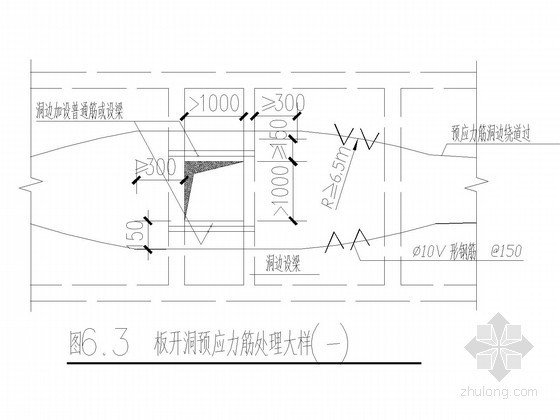 单孔拱桥标准图资料下载-[设计院标准图]预应力束开孔构造加强大样图