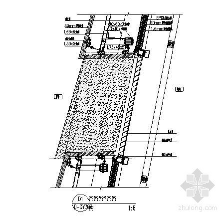 幕墙玻璃百叶幕墙资料下载-红砂岩幕墙百叶竖剖节点