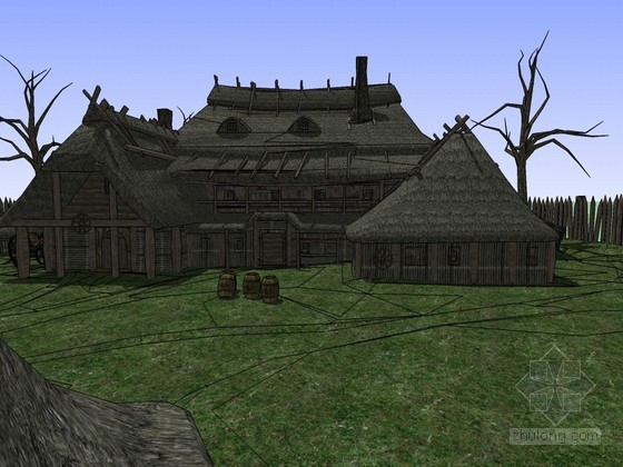 美丽乡村示范村模型资料下载-乡村住宅SketchUp模型下载
