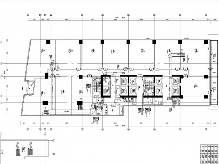 高层商业办公楼空调通风防排烟施工图设计（节能设计）-A栋十四~十九层防排烟系统平面图