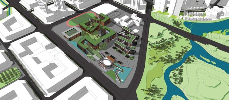 绿色文本资料下载-[四川]现代化多组合布局绿色空间校园建筑设计方案文本