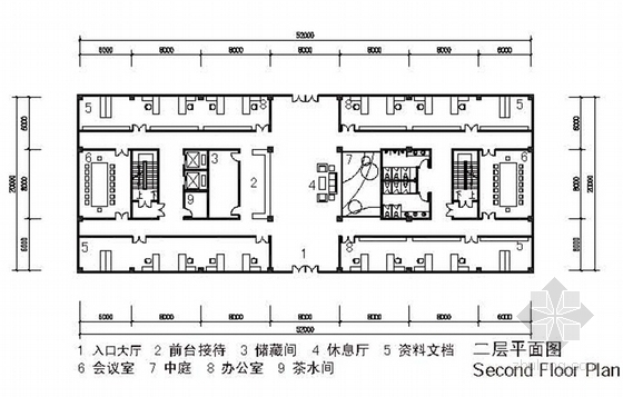 [宜宾]多层中庭式职业办公楼概念设计方案文本-多层中庭式职业办公楼平面图