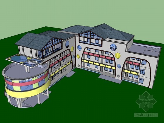 sketchup居住建筑资料下载-教学建筑SketchUp模型下载