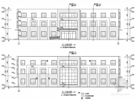 宿舍框架三层建筑资料下载-[唐山]三层框架结构经典综合办公楼结构施工图（含建筑图）