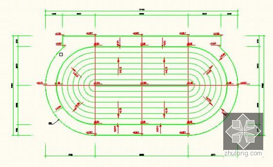 [广东]2015年小学运动场建筑工程量清单计价实例(含图纸 招标文件)-标准田径场竖向标高图