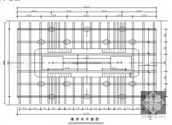 跨绕城高速铁路桥施工组织设计（42页）-支架平面图