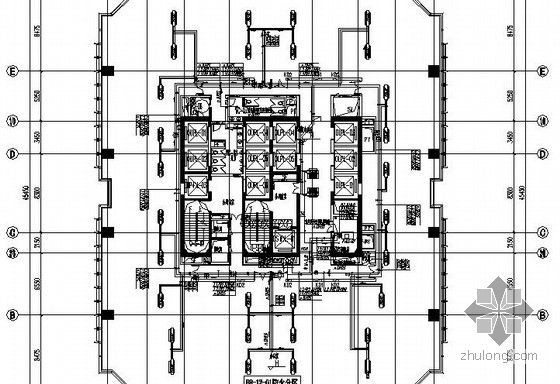 [成都]超高层商业国际广场暖通全套图纸（大样图丰富，150米）-空调水平面图
