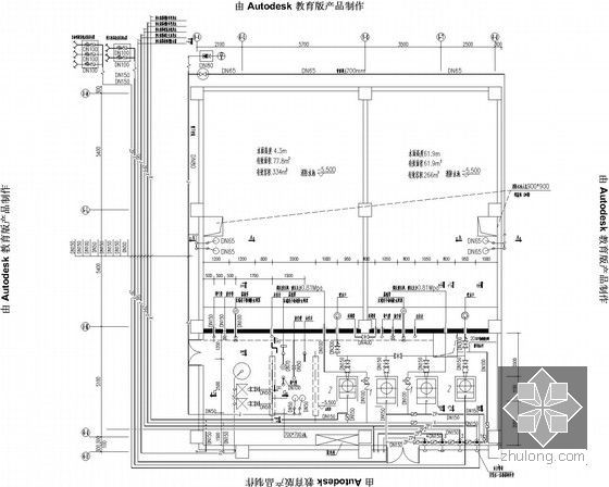 [湖北]某饲料厂建筑给排水施工图纸（科研楼、宿舍、厂房、锅炉房）-水池水泵房平面图