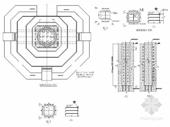 古建钢结构图资料下载-古建佛像底座主钢架预埋件详图