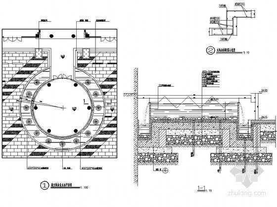 跌水涌泉施工图资料下载-涌泉水池施工图