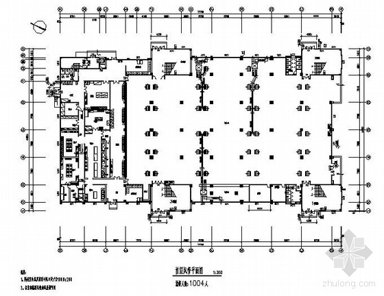 工业区规划CAD资料下载-某工业区饭堂空调图
