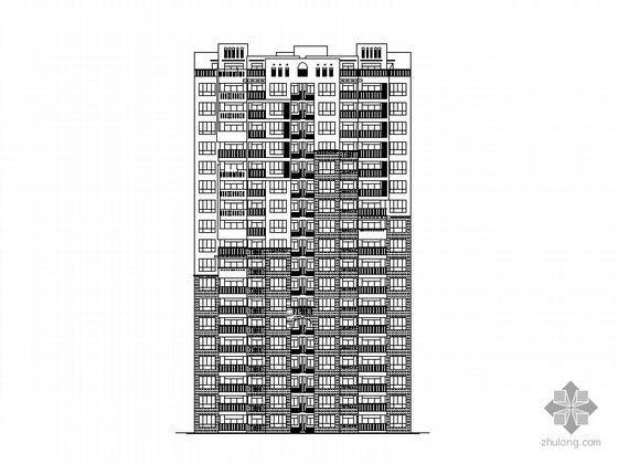 18层高层两梯四户平面图资料下载-[安徽]某十八层、一梯四、顶层复式住宅楼建筑施工图