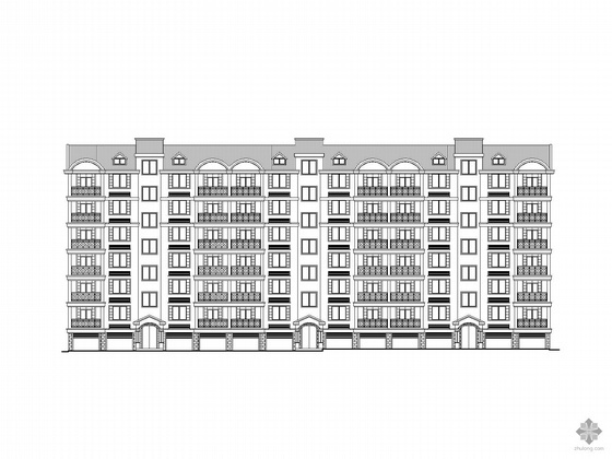 cad小区六层资料下载-[长沙]某住宅小区六层一梯二板式住宅建筑施工图