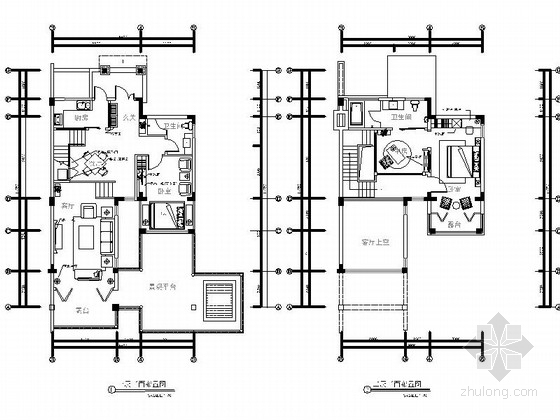双层别墅室内资料下载-[四川]某古典风格双层别墅室内施工图（含效果）