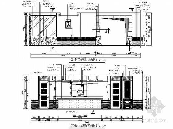 服务台立面图cad资料下载-餐厅服务台立面图
